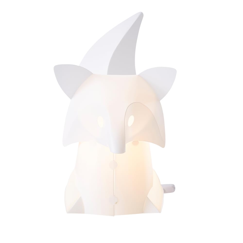 LITECRAFT Glow Table Lamp Fox Origami Style Children's Bedside LED Light - White