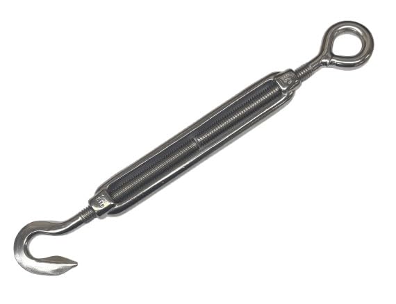 US Stainless Acero Inoxidable 316 Tensor con Gancho y Ojal 3/8" Grado Marino miniatura 1