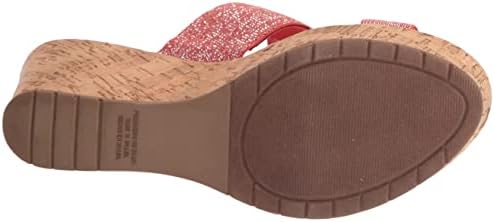 Anne Klein Women's Hardy Wedge Sandal, RED, 7.5 | Image 3