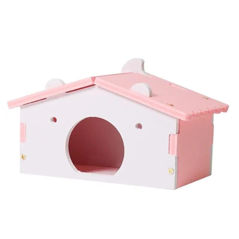 Juguete for hámster, 2 Piezas, Cama Colorida for hámster, casa for Ratas, Ratones, Hurones Enanos, Animales pequeños, Juguete Rosa,Juguetes para hámster(Pink)
