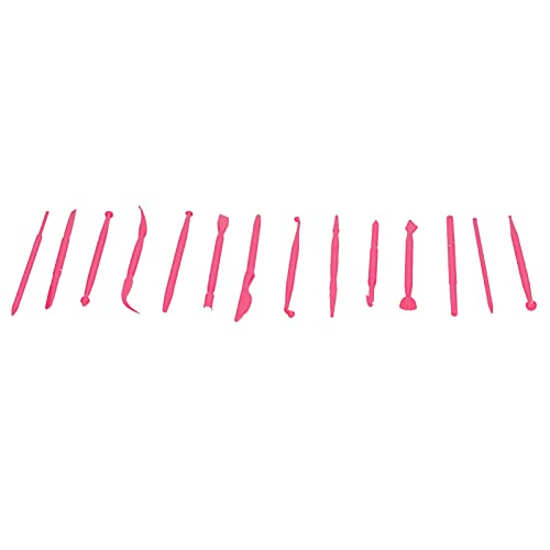 Generic Herramientas de Escultura de Arcilla, Herramientas de Arcilla de de Tallado de 14 PPCS de Modelado de de Plástico para Dar Forma y Esculpir (Rosa roja)