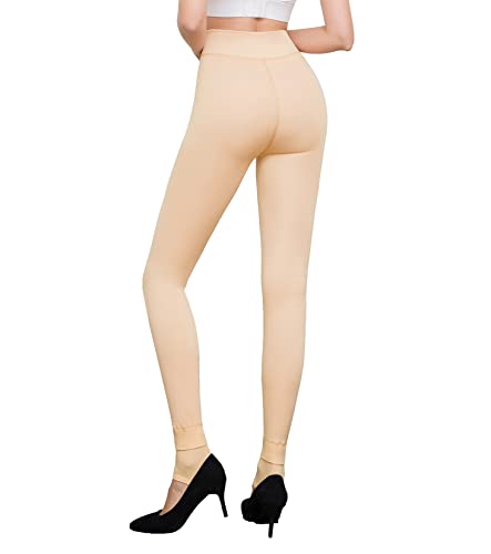 Image of Pnadty Women's High Waisted Velvet Warm Elastic Tights Winter Fleece Lined Thick Leggings Pants