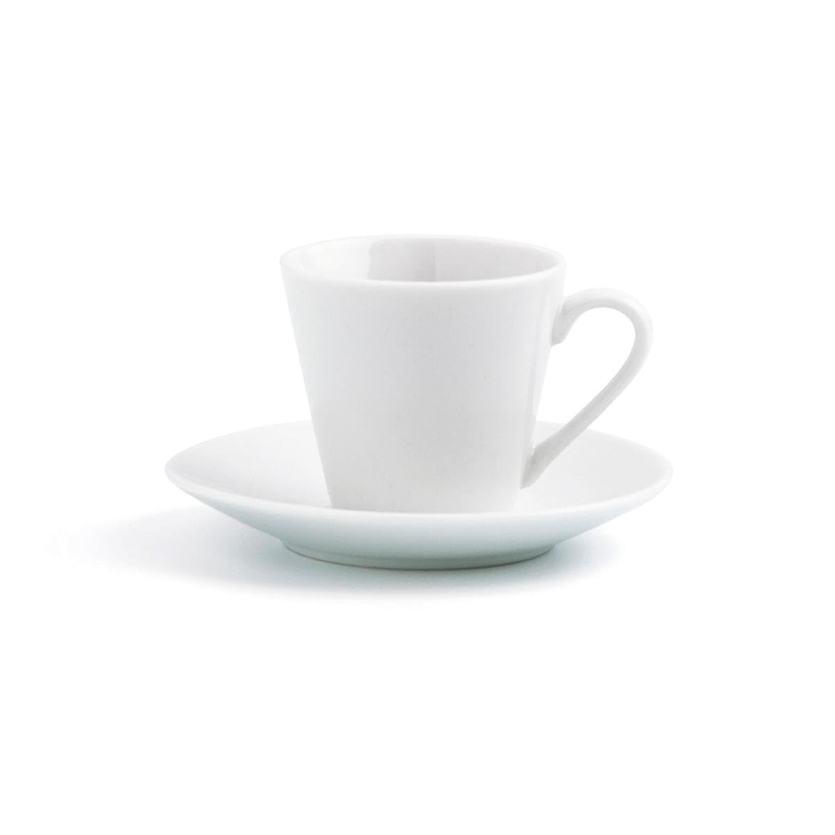 Quid Renova Blanca Set 6 tazze con piatto porcellana 9 cl porcellana adatta a microonde riciclabile