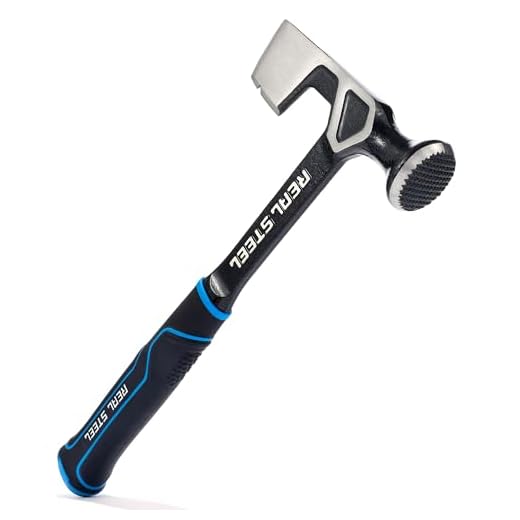 REAL STEEL 0521 Ultra Onepiece Steel Drywall Hammer with Milled Face, 14 oz Wall Board Tool