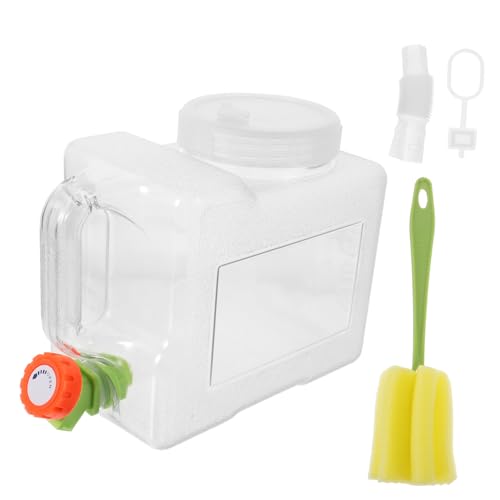 FRCOLOR 透明大型ポータブル水容器 ハンドル付き 屋外キャンプ用給水タンク 耐久性ある飲料水貯蔵ボトル 食品グレード素材使用