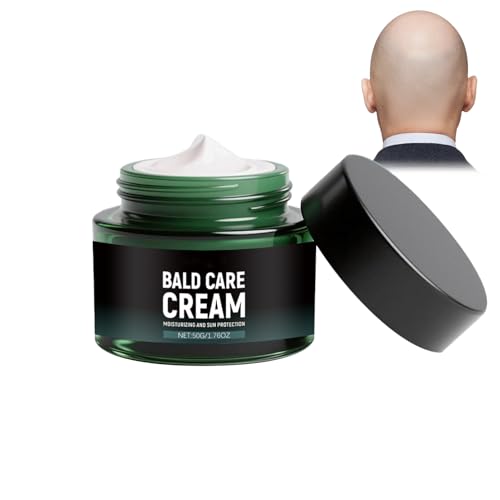 Glatzencreme für Männer,Kopfhaut Pflege Creme,Feuchtigkeitscreme mit Aloe Vera, Beruhigende Palliativ Creme gegen Irritationen nach der Rasur,Glatzenpflege Männer gegen Hautirritationen und Rasurbrand