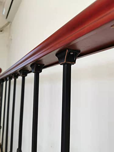 Langdoly 1/2" Iron Baluster Level Shoes For Indoor Stairs Satin Black (Pack Of 10Pcs) (Flat Level Shoes With Screws) #TOP5