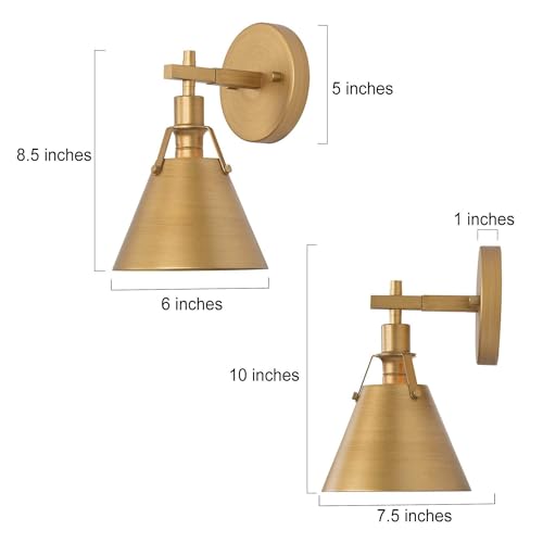 Image of classy leaves Gold Wall Sconce, Antique Farmhouse Sconces Wall Lighting, Modern Brass Wall Sconces for Bathroom, Bedrooms, Living Room, Kitchen