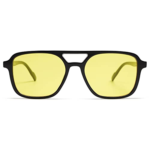 Image of SOJOS Retro Aviator Sunglasses for Women Men,Trendy Rectangle Womens Mens Shades Sun Glasses SJ2202