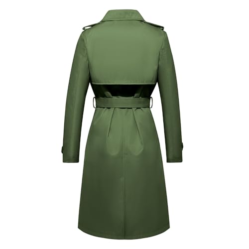 FARVALUE Women's Long Trenchcoat Double Breasted Trench Coat Water Resistant Classic Peacoat with Belt2