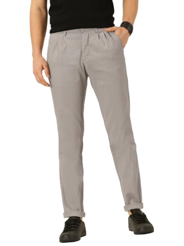 Image of Thomas Scott Men's | Solid | Breathable Fabric | 4 Pockets | Casual | Mid Rise | Regular Fit | Cotton Linen | Button Clouser | Chino Trouser | Pants