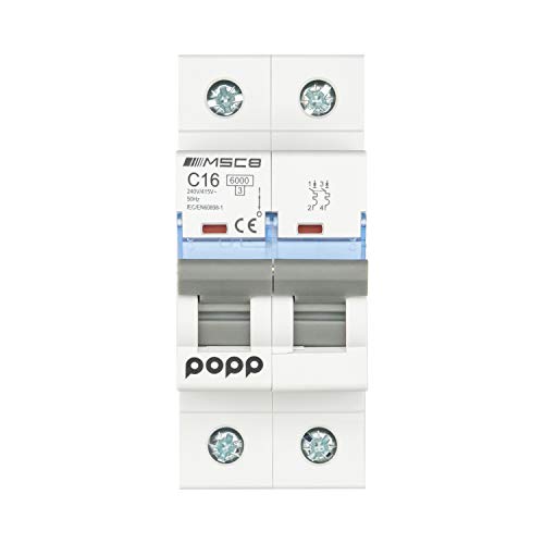 Miniatura 3 de Popp Interruptor Automático Magnetotérmico Industrial Curva C 1p 2p 3p 6a 10a 16a 20a 25a 32a 40a 50a 63a 2p, 16a