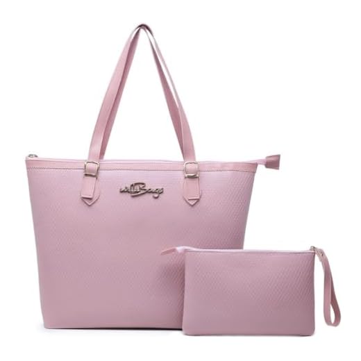 Kit Bolsa Feminina Tipo Sacola + Necessaire Willibags (Rosa)