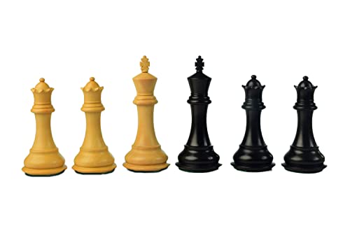 Bcbestchess Handcrafted Wooden Chess Pieces 32 Chessmen With 2 Extra Queens, 4 Inches King Size With Proportional Chess Pieces Made With Finest Indian Ebonised Wood And Box Wood #TOP4