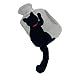 VSTAR66 Bouillotte Sac d'eau chaude avec housse en peluche pour chat à longue distance Aide à soulager la douleur Thérapie chaude et froide Cadeau d'hiver pour garçons et filles (chat noir)