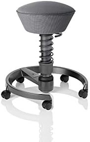 Swopper Air Stool/Stone Grey | Base Ring: Anthracite | No Casters | No Back Rest | No Casters | Body Weight: Medium