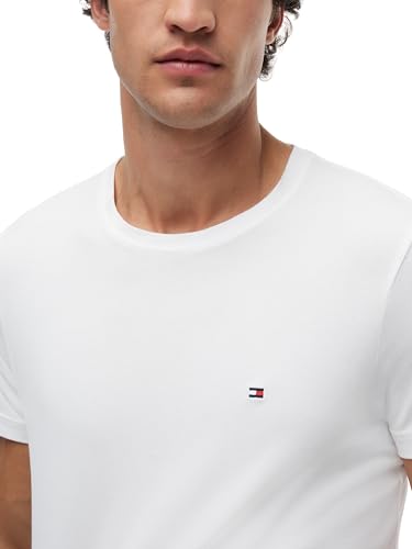 Tommy Hilfiger Herren T-Shirt Kurzarm Core Stretch Slim Fit, Weiß (White), 3XL – Ansicht 3