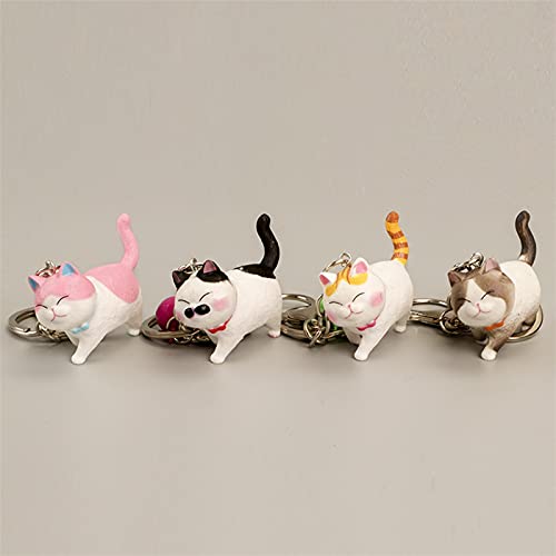Hongtai Mooie Hars Bell Cat Sleutelhanger Auto Hanger Bag Ornament Trinket voor Vrouwen Sleutelhanger (Color : Yellow tail) - Image 6