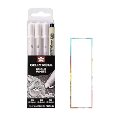 SAKURA Gelly Roll White, bolígrafos Bright White en estuche, Mix-Size 05/08/10 y 1 marcador 005 | Ya disponible en tu tienda friki favorita! En mundofriki.es! SAKURA Gelly Roll White, bolígrafos Bright White en estuche, Mix-Size 05/08/10 y 1 marcador 005 | Ya disponible en tu tienda friki favorita! En mundofriki.es!