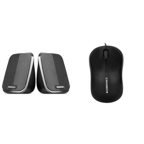 Image of ZEBRONICS Zeb-Fame 5watts 2.0 Multi Media Speakers with AUX, USB and Volume Control (Black)
