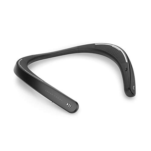 Wearable Speaker - Lightweight Neckband Speaker with Bluetooth, Listen to Music, Watch TV with Theater Quality 3D Sound, Hands-Free Phone Calls by My Theater (Black)