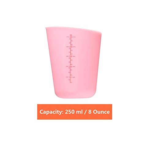 Vaso medidor flexible de silicona 250 ml rosa miniatura 3