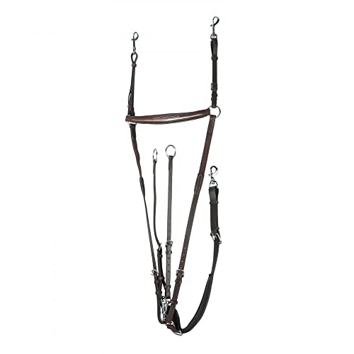 Horze Venice Combined Running Martingale Breastplate - Dark Brown - Horse #TOP1