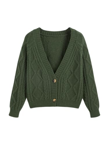Image of CIDER Women's Plus Size Cropped V-Neck Cardigan Long Sleeve Sweater