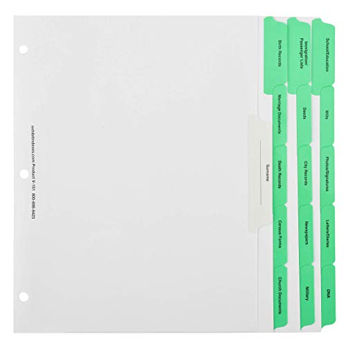 Genealogy Binder Dividers