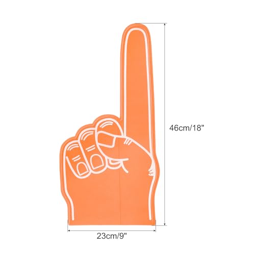 PATIKIL Giant Foam Finger 18 Inch, 2Pcs EVA Number 1 DIY Blank Foam Hand Cheerleading Vibrant Color for Celebration Pom Poms Sports Events Spirit Games Party, Orange by PATIKIL - Image 2