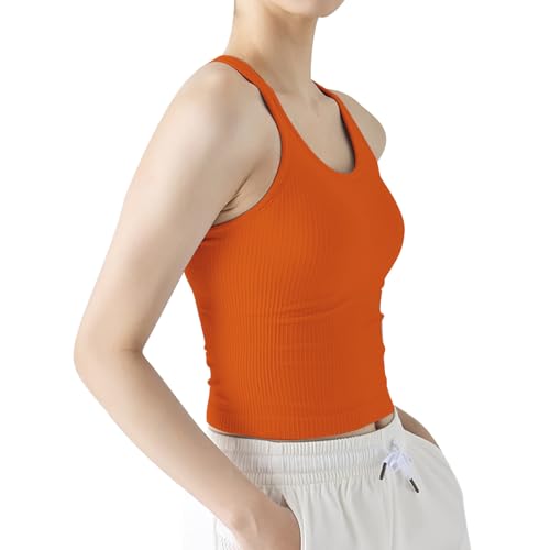 Image of sphinx cat Womens Ribbed Workout Crop Tops with Built in Bra Yoga Racerback Tank Top Slim Fit