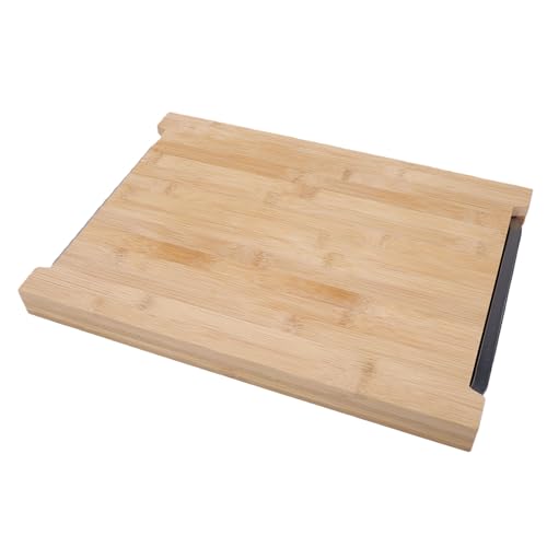 Pssopp Tabla de Cortar Madera Tabla de Cortar de Acero Inoxidable Estación de Corte de Cocina Multiusos para Frutas, Verduras, Carne, Queso, Pan, Preparación de Alimentos, de con Cajón, de