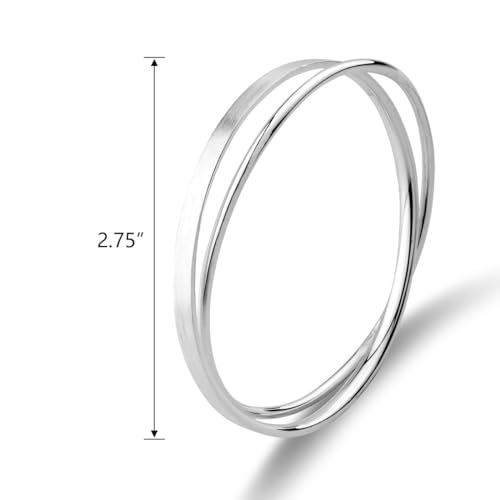 990 Solid Sterling Silver Polished and Rough Twisted Bangle Bracelet for Women | Silver Bracelets for Women | 925 Sterling Silver Bracelets for Women | Jewelry Bracelets | Ladies Jewelry2