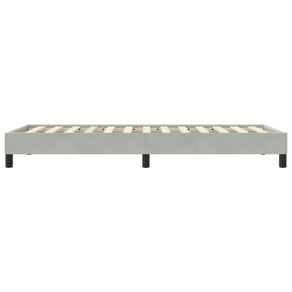 Bettgestell ohne Matratze Hellgrau 80x220 cm Samt, Modernes Schlafzimmer Möbel, Robustes Platform Bett mit Lattenrost für Komfort