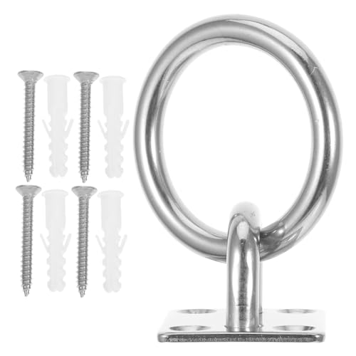 VILLCASE 1 Set Stainless Steel Square Heavy Duty Pad for Ceiling Wall Mounting for Yoga Travel and Home Use