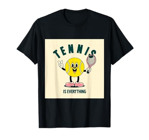 Pelota de Tenis Retro Vintage de Dibujos Animados Feliz diversión Camiseta