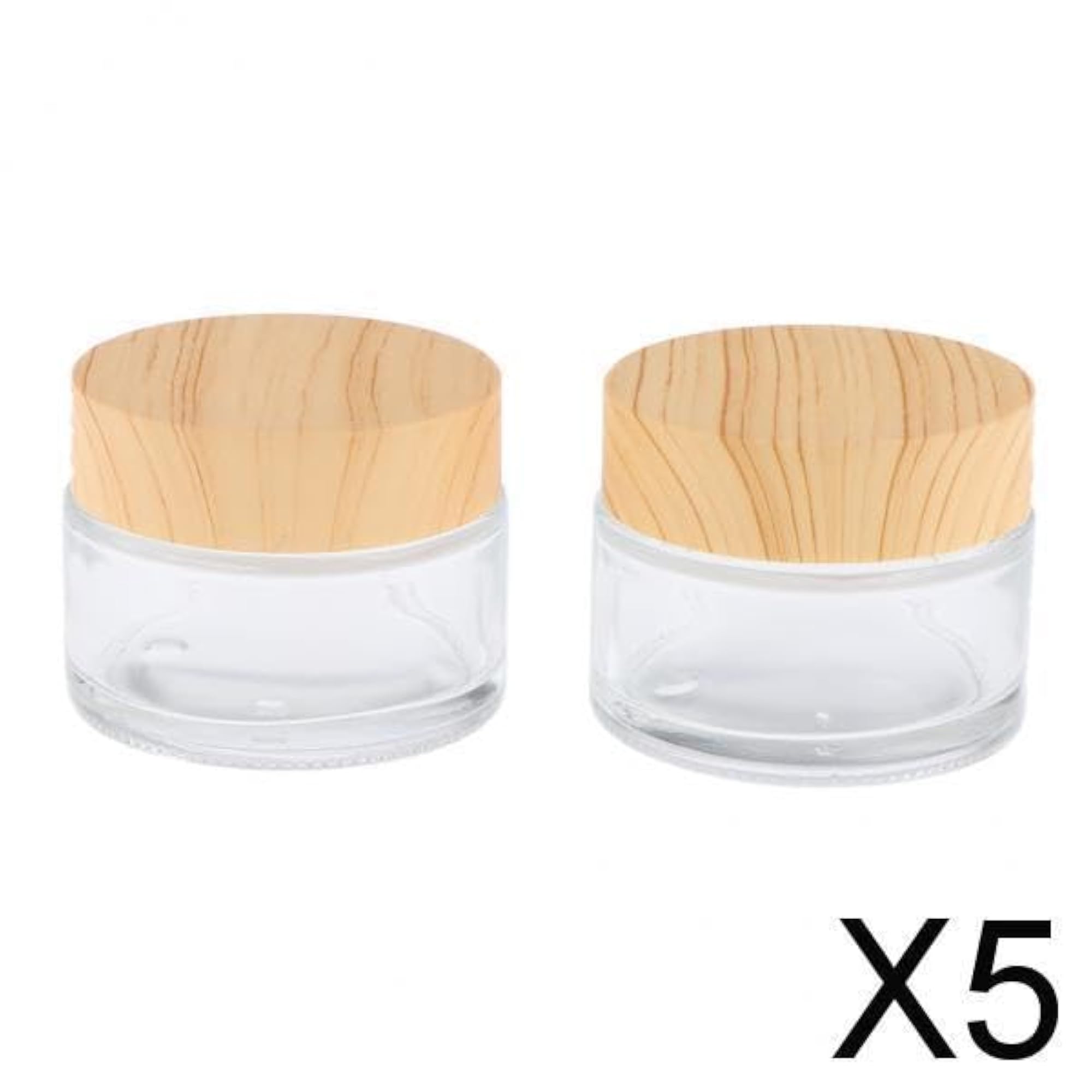 5x2 Pcs Clear Makeup Pot Empty Cosmetic Jars