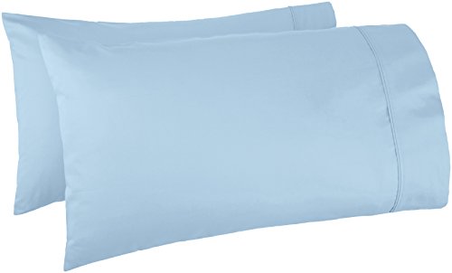 AmazonBasics 100% Cotton 400 TC Pillow Covers - Standard, Set of 2, Smoke Blue (20 x 30 inches or 51 x 76 cm)