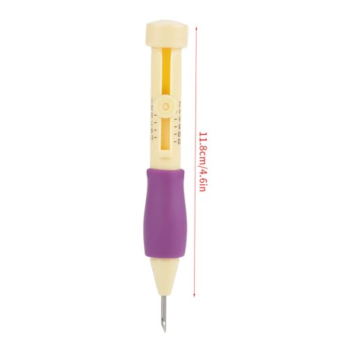 Image of Russian Poke Poke Needle Set, Embroidery Punch Needle with Changeable Poking Needle Head Embroidery Punch Pen for DIY Craft Sewing Embroidery Craft (Yellow and Gradient)