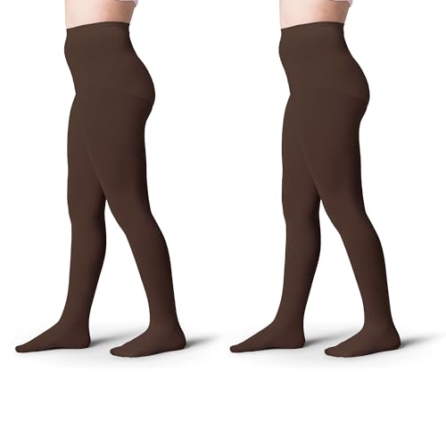 Image of Silky Toes Girls Opaque Microfiber Tights 1-2 Pairs Black White or Colored Nylon Stockings for Kids - ballet footed tights