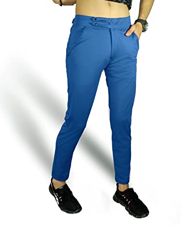 SK Men's Casual Lycra Pants | Stretchable Less Weight Lycra Pants for Men Sky Blue-image-14