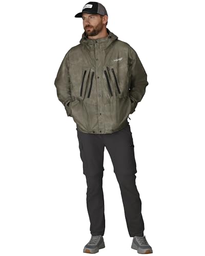 Frogg Toggs Men's Tekk Toad Breathable Waterproof Rain/Wading Jacket, Stone,