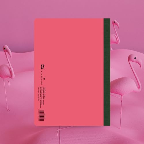 Image of flexbook Smartbook Notebook Ruled Pink | Large | 17x24cm | 160 pages | 70gsm Fabriano Ivory Paper | Colorful Eco Paper Cover | with Green linen spine