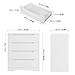 HOMECHO 4 Drawer Chest, Dresser with Drawers, Wood Storage Cabinet with Cutout Handle, Accent Tall Nightstand for Bedroom, Living Room, Entry, White