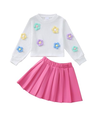 Image of Renotemy Toddler Girls Outfits Winter Little Girl Clothes Skirt Set 18M-6Y