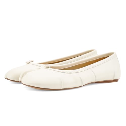 Image of VBDB Tabi Ballet Flats for Women Dressy Casual Shoes Split Toe Wide Flats Light Weight Japanese Shoes