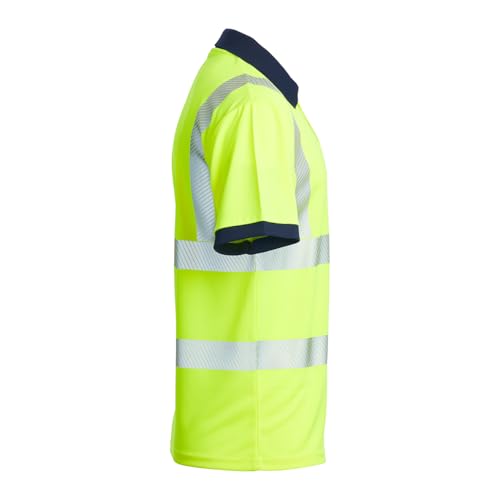 Polo haute visibilité en polyester recyclable GRS jaune