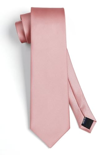 Image of Enlision Ties for Men Solid Color 3.35 inch Formal Business Necktie Classic Satin Mens Wedding Party Ties
