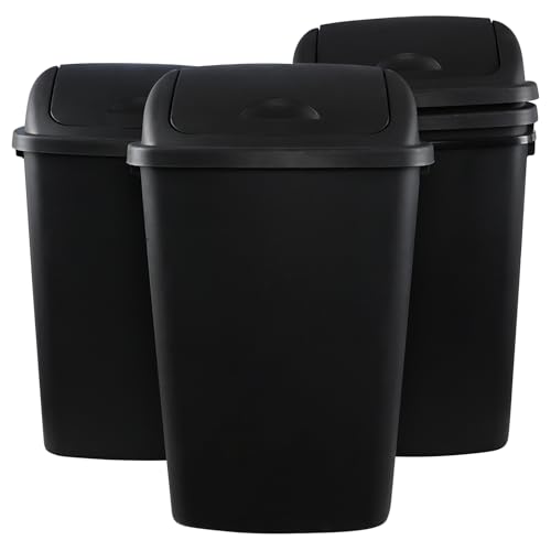 Pack de 4 canecas de basura grandes con tapa basculante