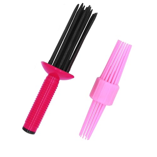 HAIOLORPRO 2PCS Curling Roll Comb Curling Roll Comb for Curly Hair Three Different Sizes of Styler for Curly Hair Hair Curling Roll Comb Hair Tools for Casual Wear or Special Events